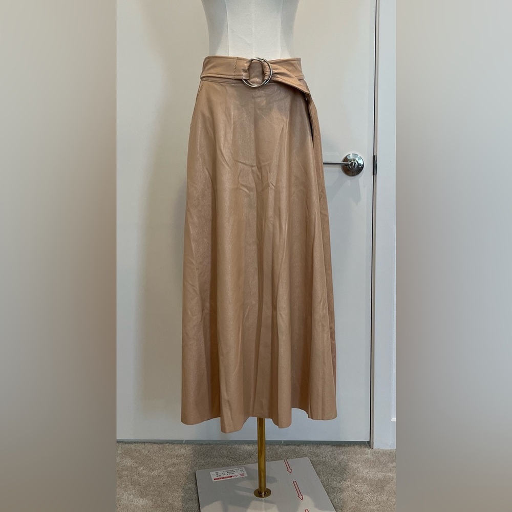 Topshop Size:4 Women Skirts  A-line Pockets Nude Faux Leather